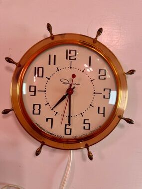 Vintage Ingraham ship’s wheel electric clock